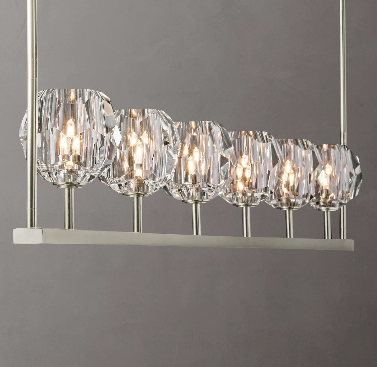 Clear Glass Linear Chandelier
