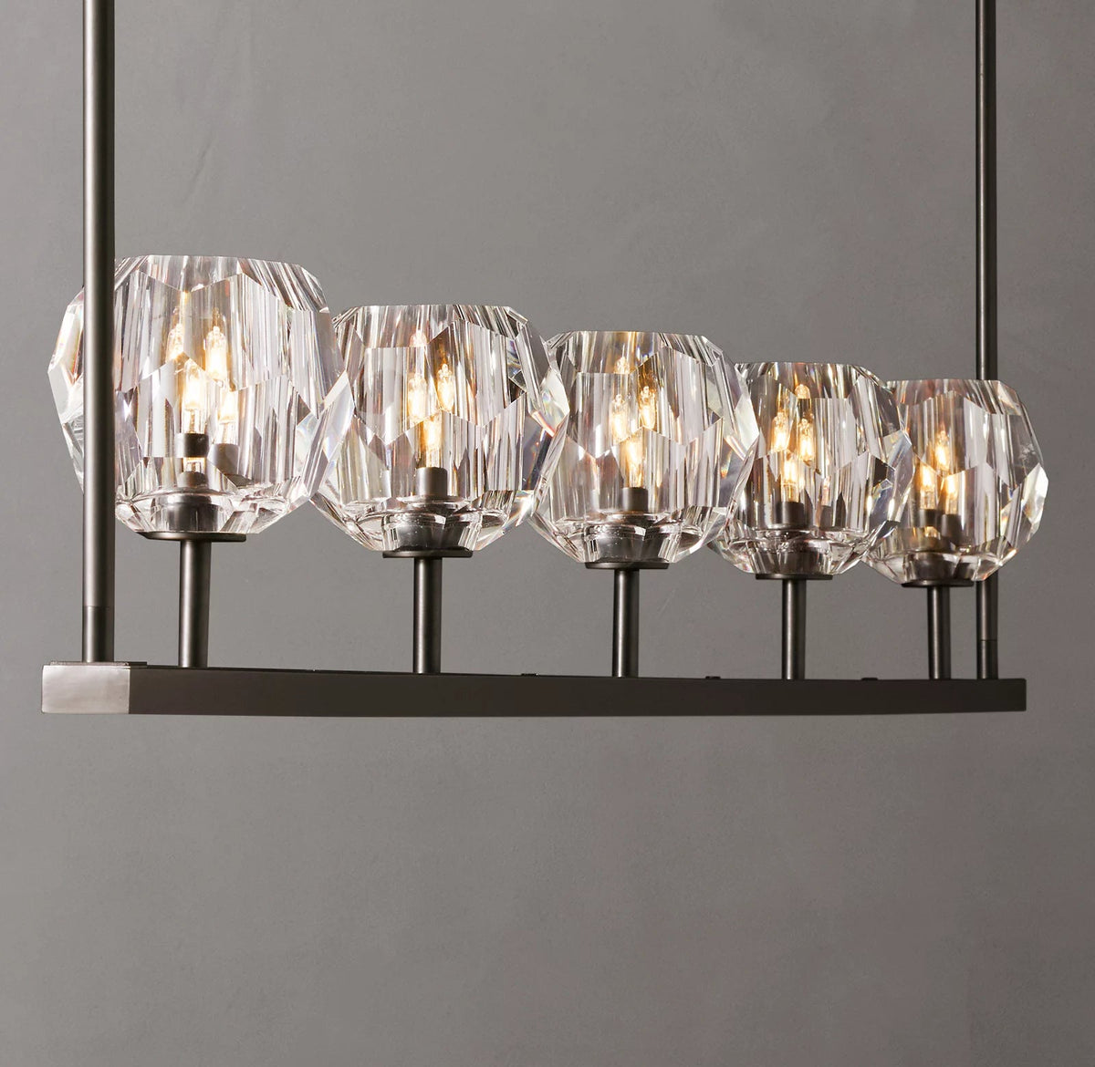 Clear Glass Linear Chandelier