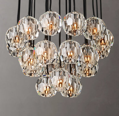 Clear Glass Round Cluster Chandelier