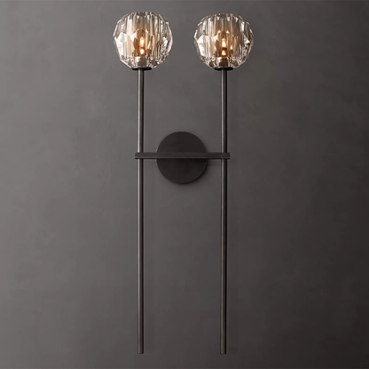 Large Double Clear Glass Wall Sconce