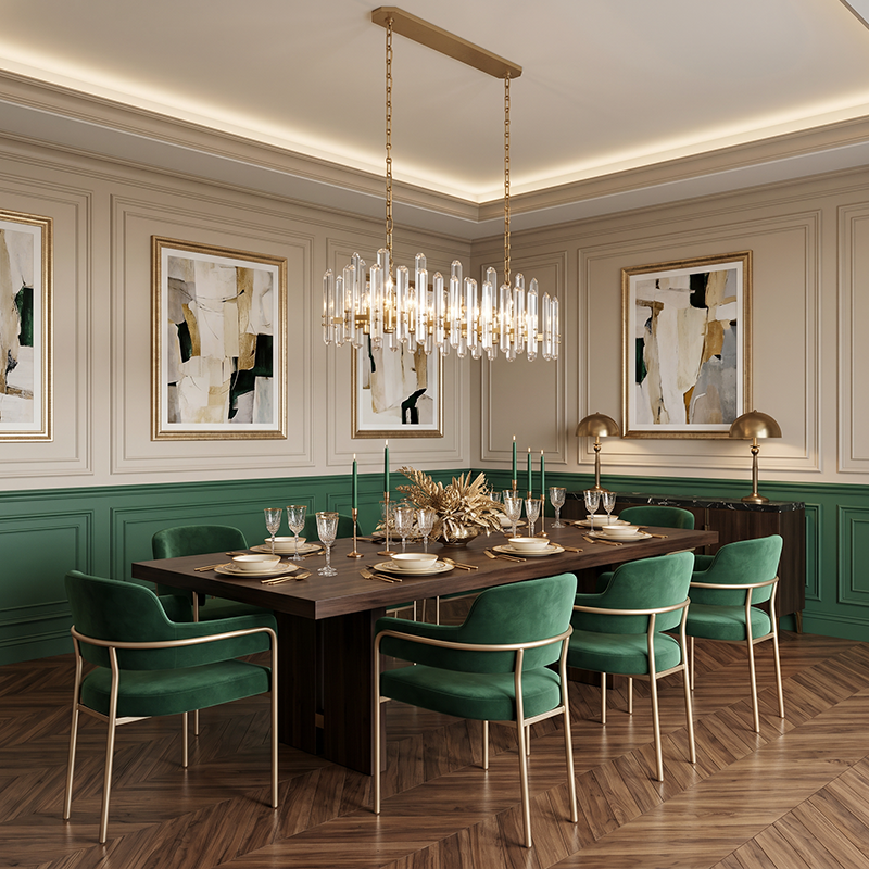 Modern Luxury Linear Crystal Chandelier