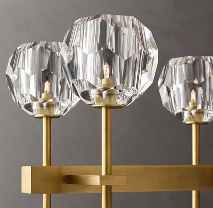 Crystal Ball Double Glass Linear Chandelier