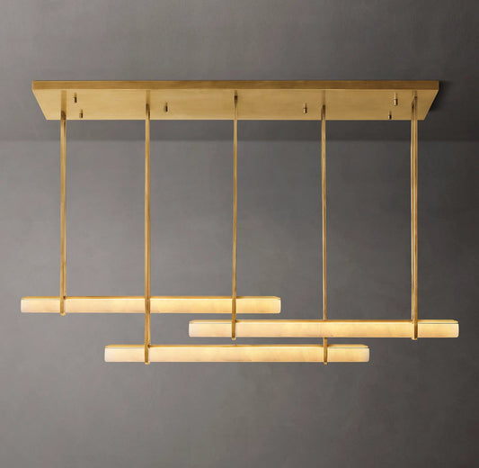 Audubon Triple Bar Alabaster Chandelier