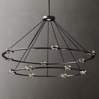 Two-Tier Round Crystal Chandelier