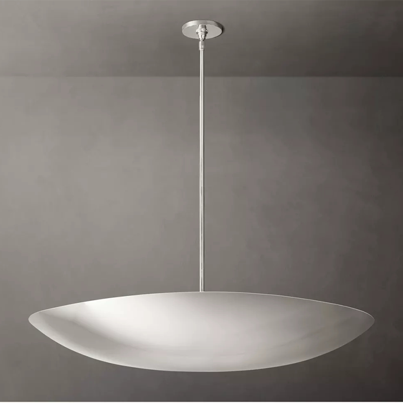 Sculptural Brass Bowl Pendant Light