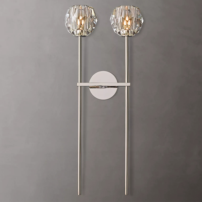 Large Double Clear Glass Wall Sconce