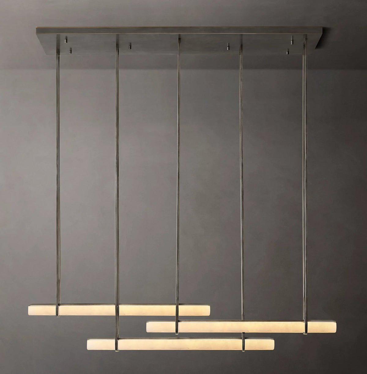 Audubon Triple Bar Alabaster Chandelier