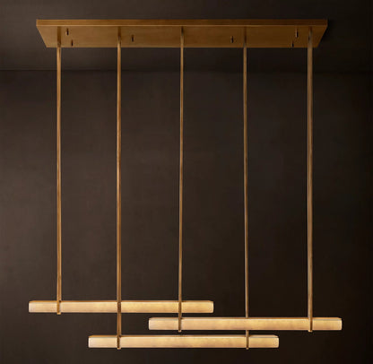 Audubon Triple Bar Alabaster Chandelier