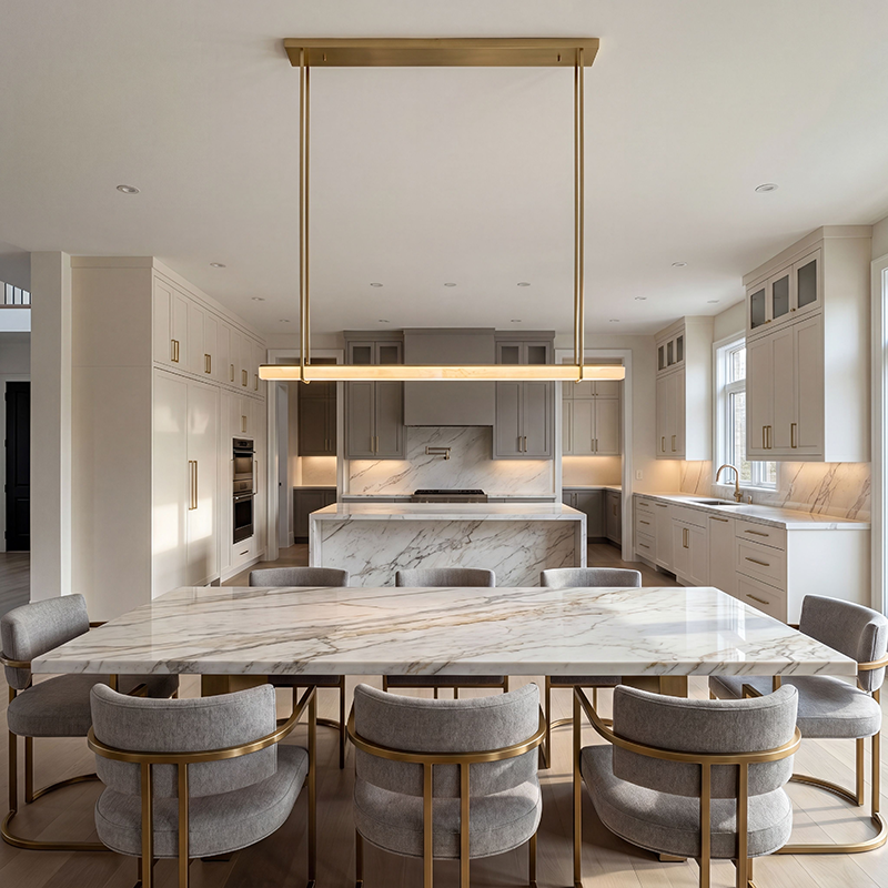 Audubon Single Bar Alabaster Chandelier