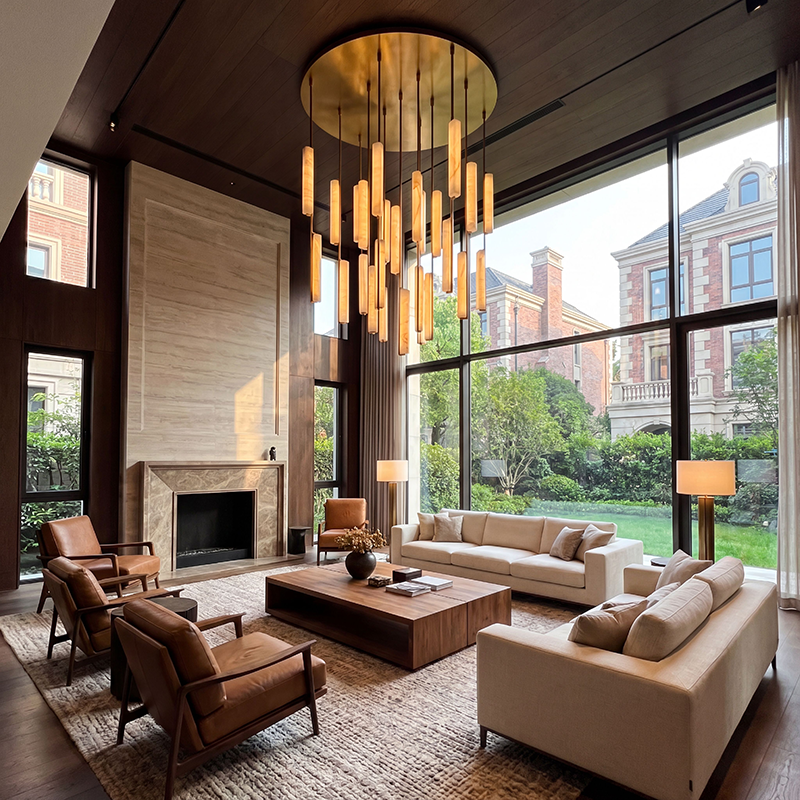 Audubon Modern Alabaster Round Chandelier