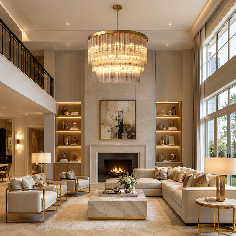 Three-Tier Glass Tube Chandelier