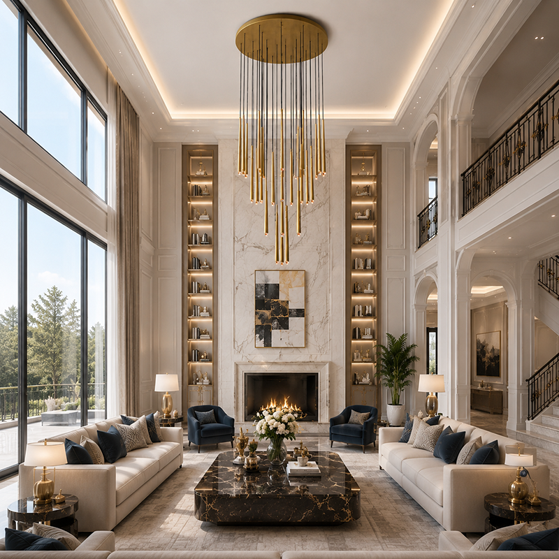 Modern Tapered Cluster Chandelier