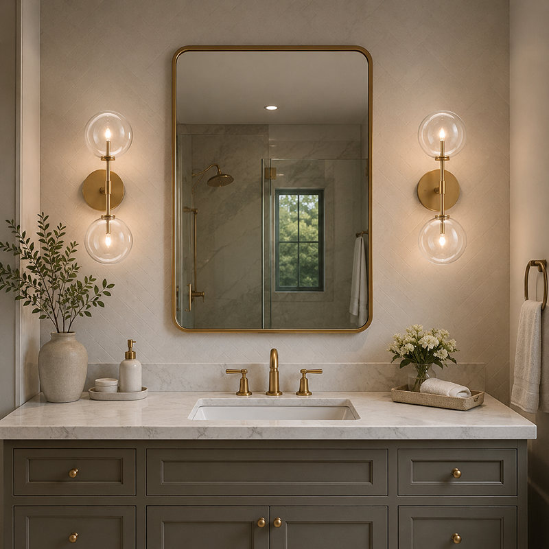 Double Globe Glass Wall Sconce