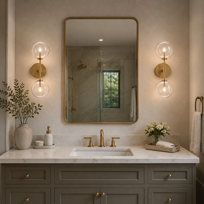 Double Globe Glass Wall Sconce