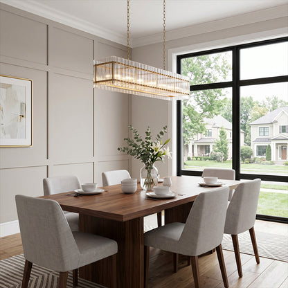 San Marco Modern Glass Linear Chandelier