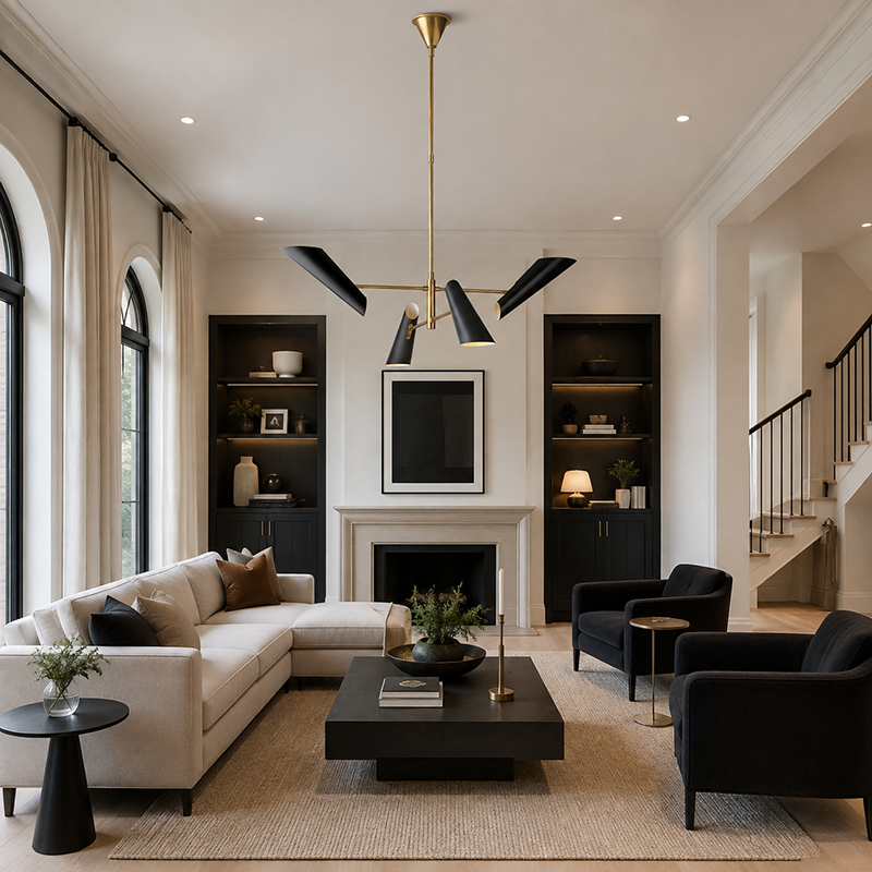 Modern Brass Chandelier