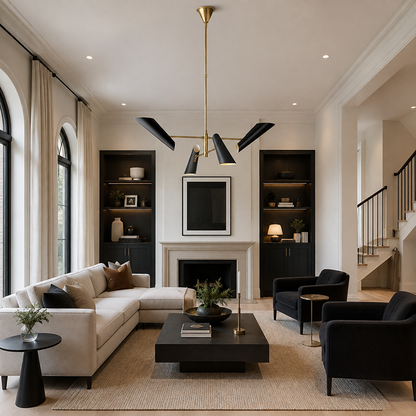 Modern Brass Chandelier