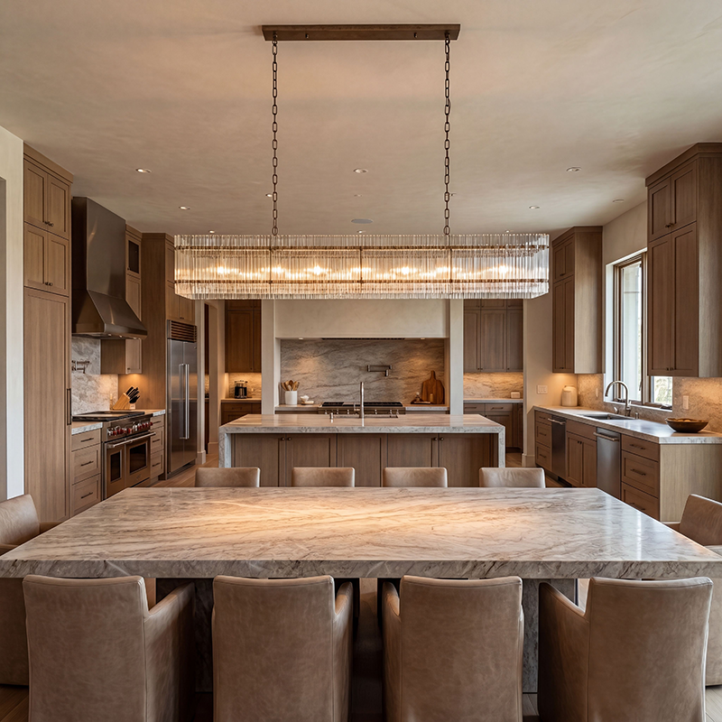 San Marco Modern Glass Linear Chandelier