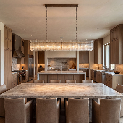 San Marco Modern Glass Linear Chandelier