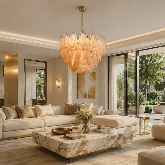 Tiered Glass Petal Chandelier