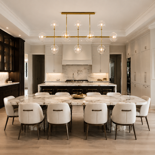 Glass Globe Linear Chandelier