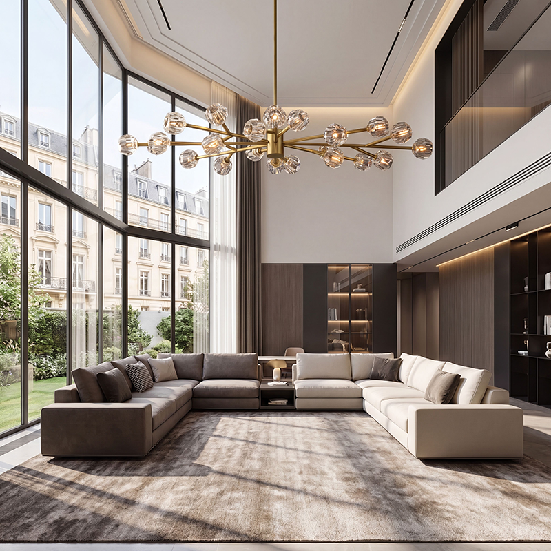 Clear Glass Oval Chandelier