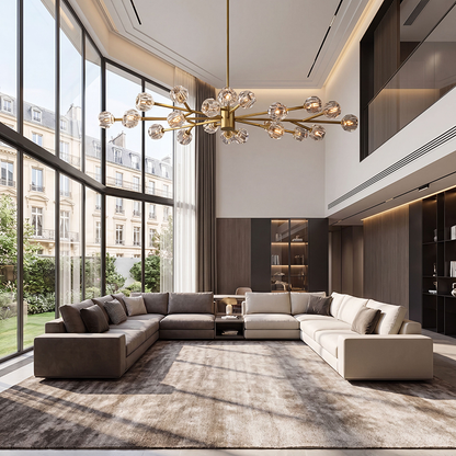 Clear Glass Oval Chandelier