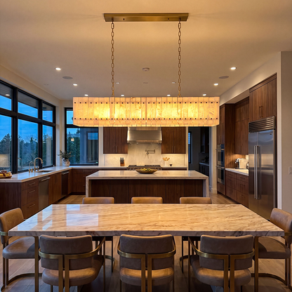 San Marco Modern Alabaster Linear Chandelier