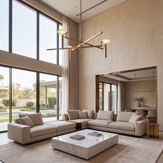 Alabaster Geometric Chandelier