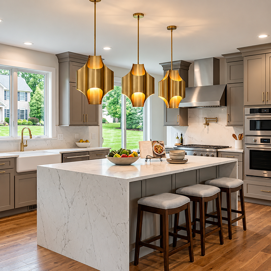 Cathedral Brass Pendant Light