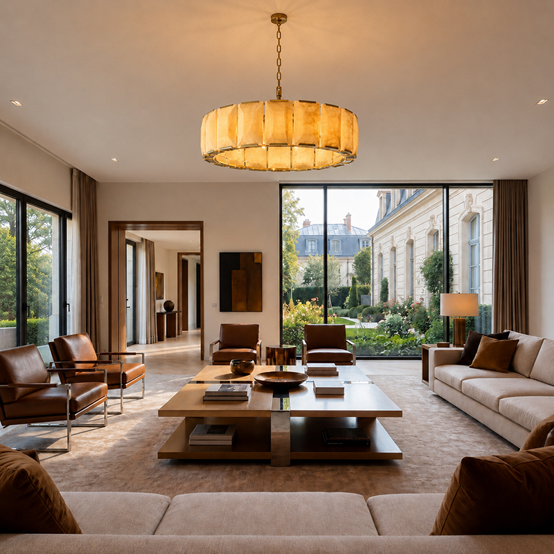 Harlow Calcite Round Chandelier