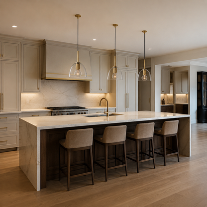 Modern Glass Island Pendant