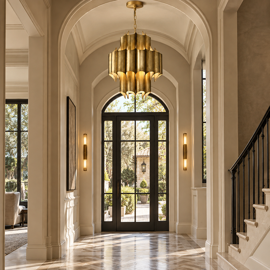 Sculptural Brass Pendant Light