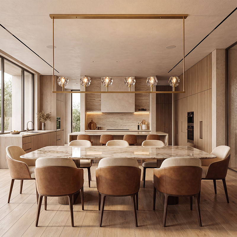 Clear Glass Linear Chandelier