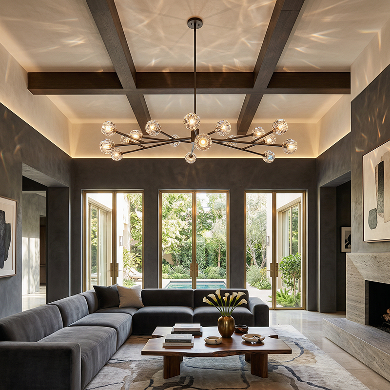 Clear Glass Round Chandelier