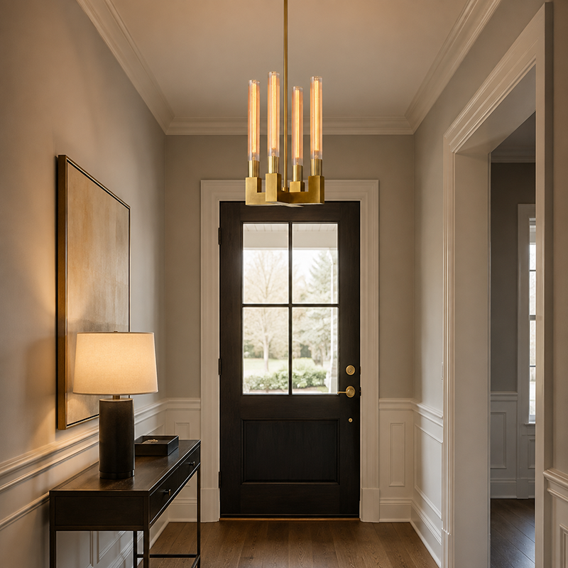 Modern Glass Tube Pendant Light