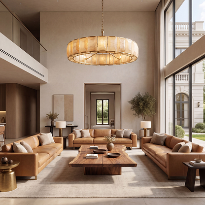 Harlow Calcite Round Chandelier