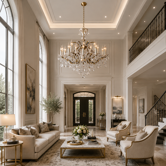 Rococo Iron Crystal Round Chandelier