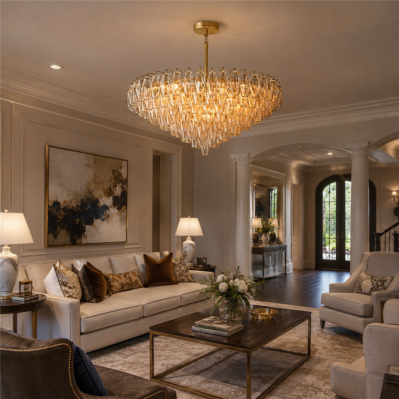 Chiara Tiered Glass Round Chandelier