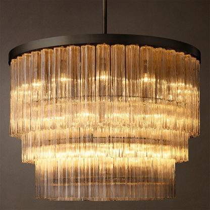 Three-Tier Glass Tube Chandelier