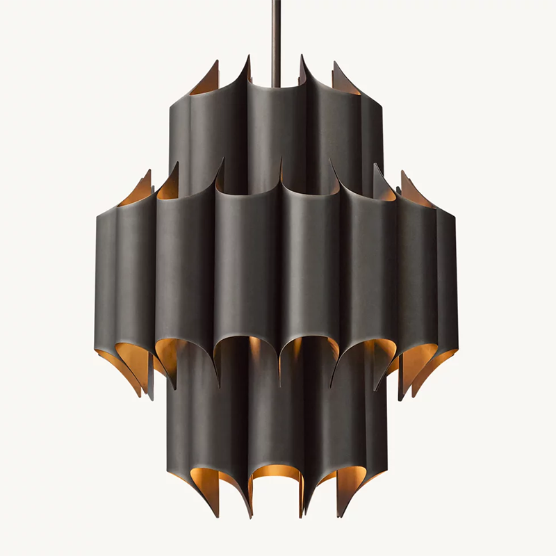 Sculptural Brass Pendant Light