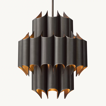 Sculptural Brass Pendant Light