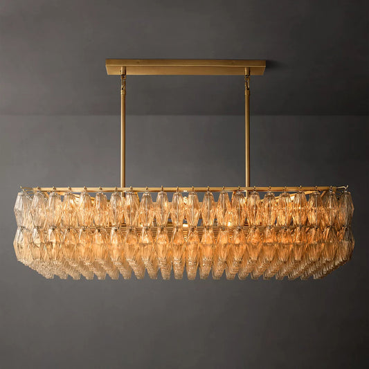 Chiara Modern Glass Rectangular Chandelier