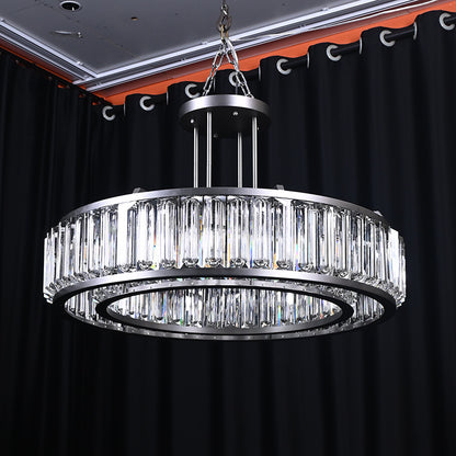 Double Ring K9 Crystal Chandelier