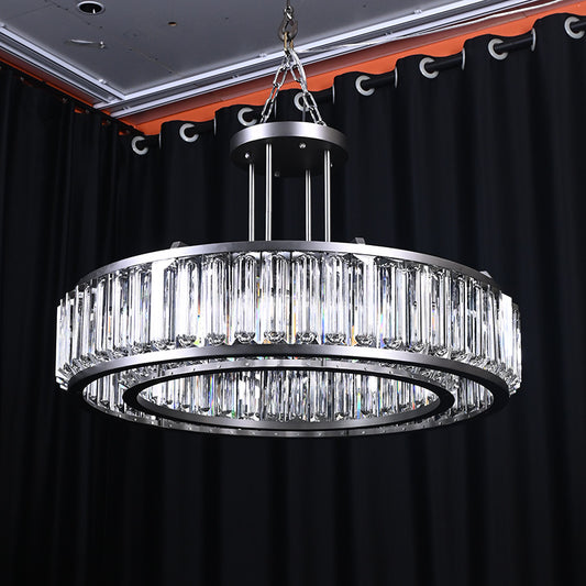Double Ring K9 Crystal Chandelier