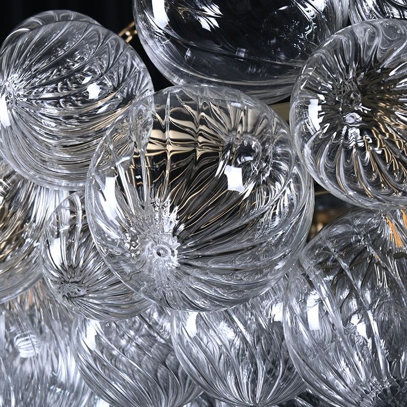 Ribbed Glass Globe Chandelier