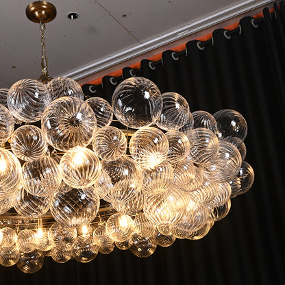 Ribbed Glass Globe Chandelier