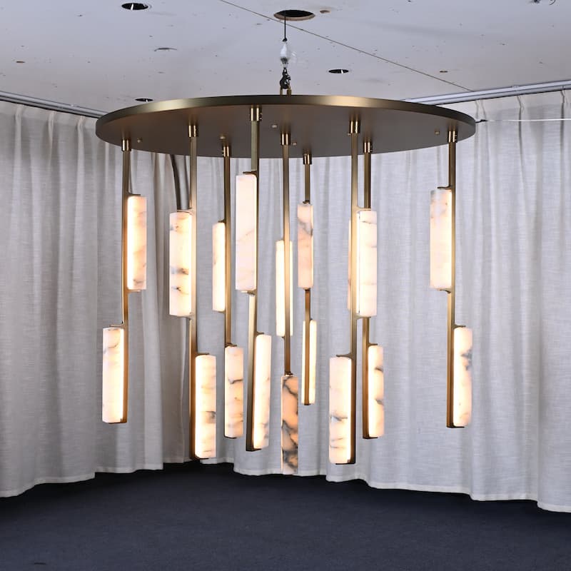 Audubon Modern Alabaster Round Chandelier
