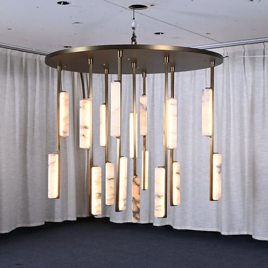 Audubon Modern Alabaster Round Chandelier