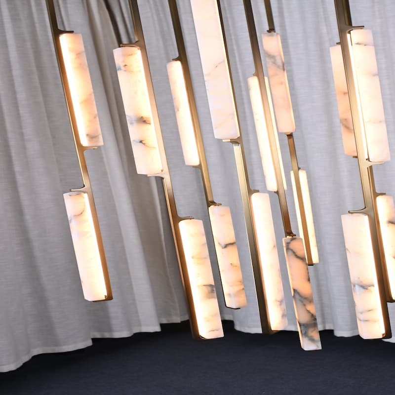 Audubon Modern Alabaster Round Chandelier